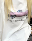 Rase le sol Vintage Convertible Car Graphic Oversized Gender-Neutral T-Shirt - PINKPARKS