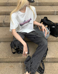 Rase le sol Vintage Convertible Car Graphic Oversized Gender-Neutral T-Shirt - PINKPARKS
