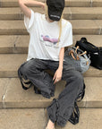 Rase le sol Vintage Convertible Car Graphic Oversized Gender-Neutral T-Shirt - PINKPARKS