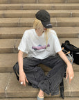 Rase le sol Vintage Convertible Car Graphic Oversized Gender-Neutral T-Shirt - PINKPARKS