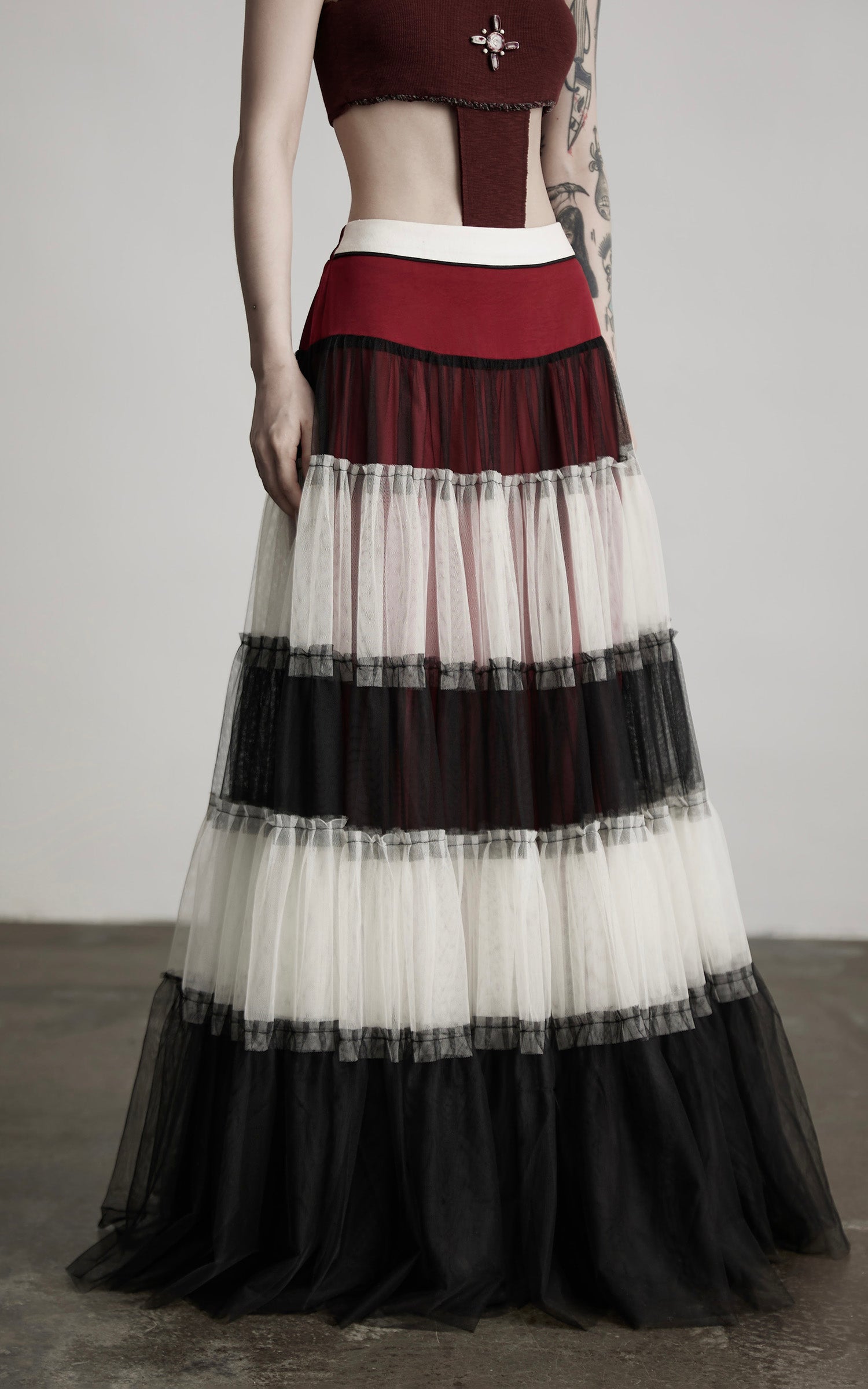 DOINDULGE Layered Tulle Maxi Skirt