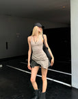 Rase le sol Asymmetric Ruched Tank Top - PINKPARKS