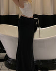 Rase le sol White Hook-Eye Bustier with Lace Trim - PINKPARKS