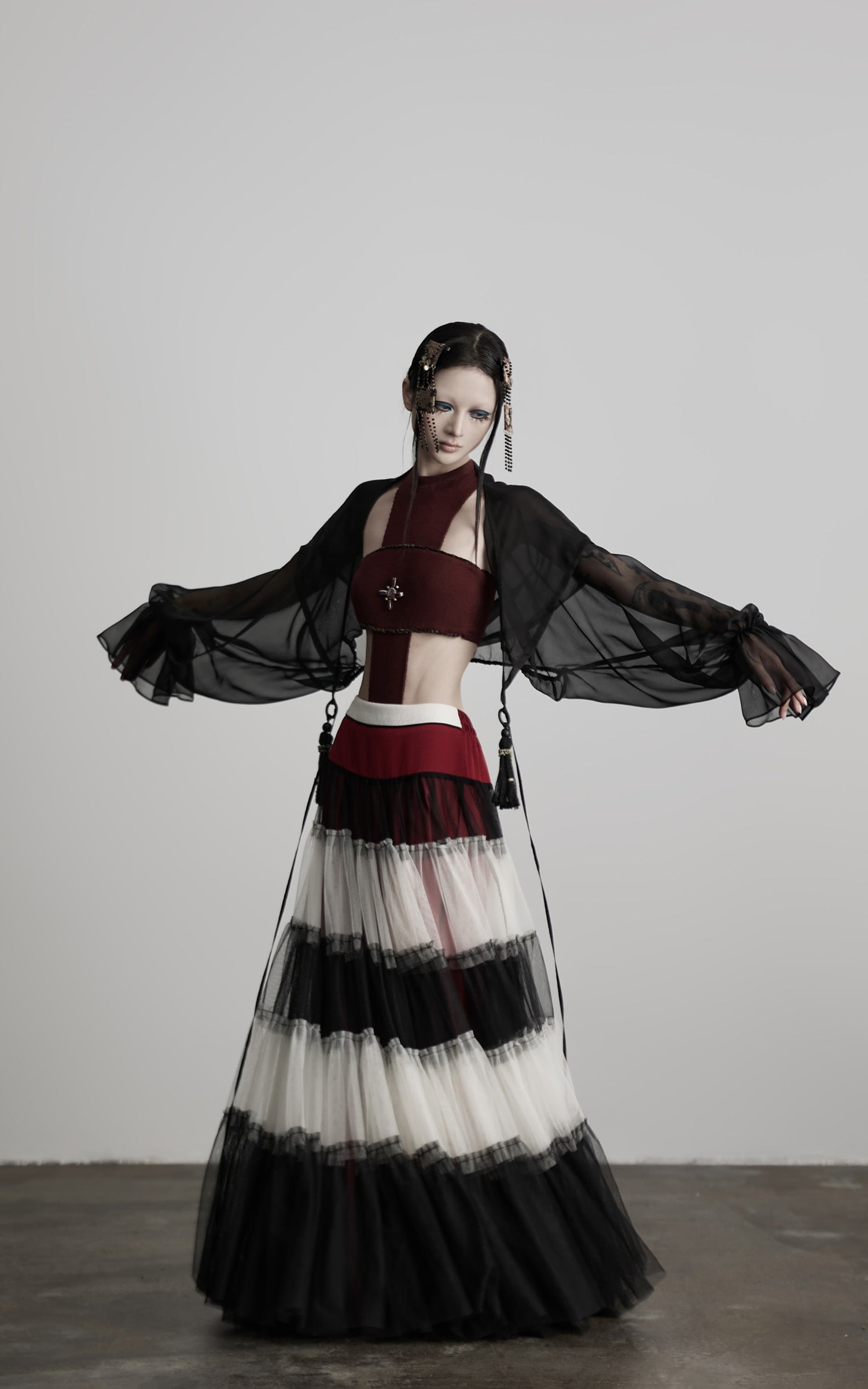 DOINDULGE Layered Tulle Maxi Skirt