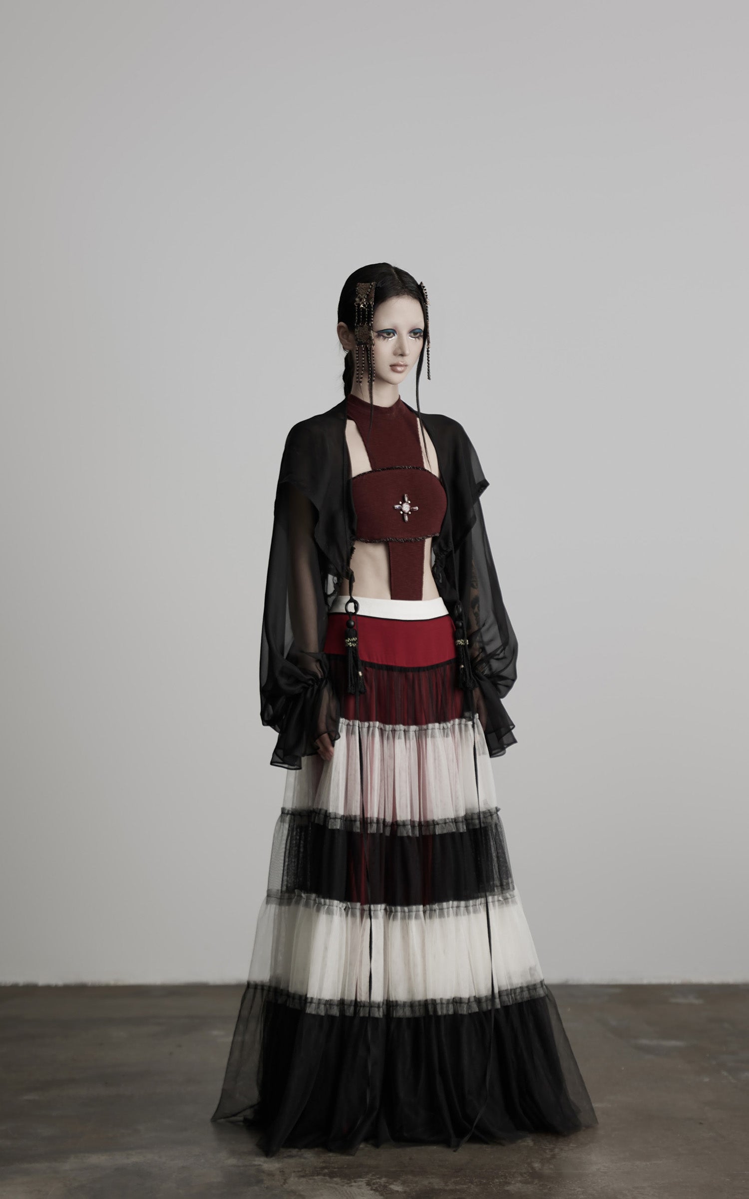 DOINDULGE Layered Tulle Maxi Skirt