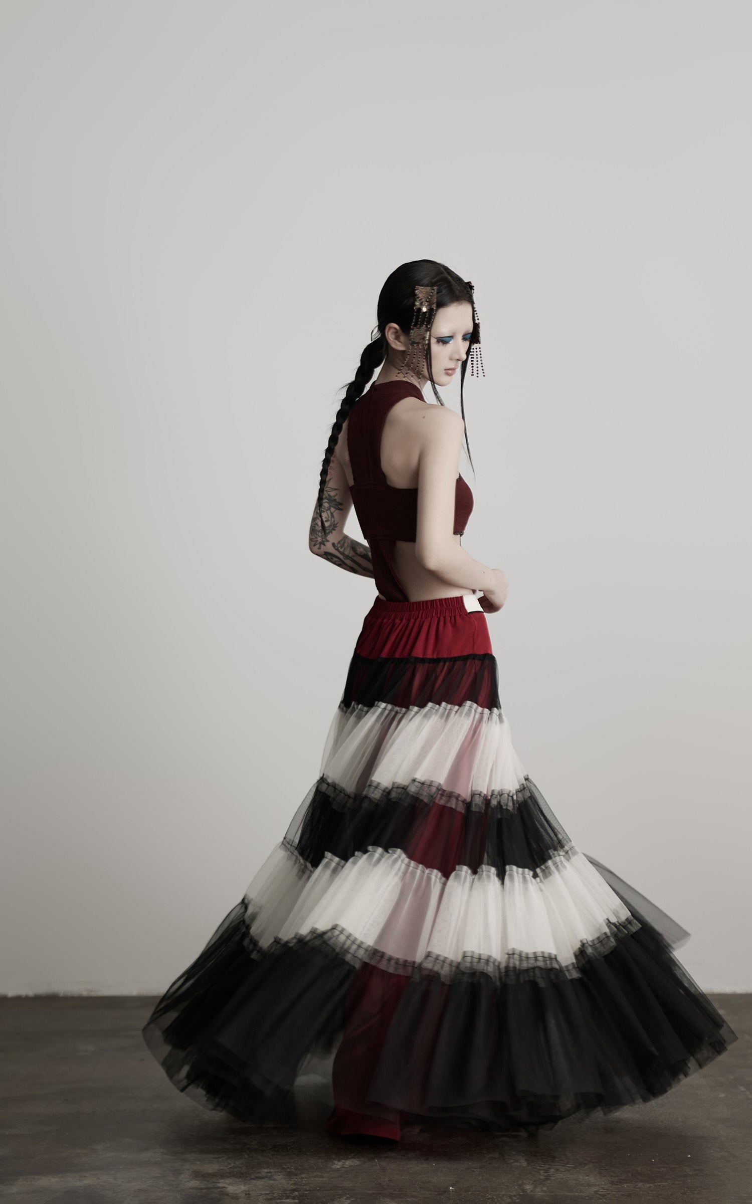 DOINDULGE Layered Tulle Maxi Skirt