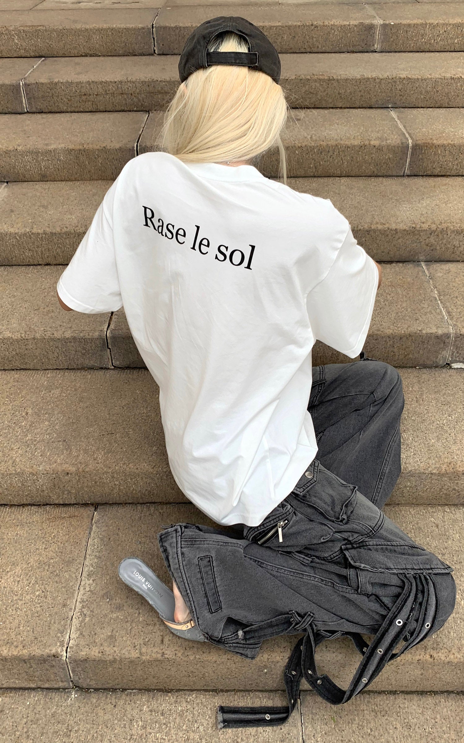 Rase le sol Vintage Convertible Car Graphic Oversized Gender-Neutral T-Shirt - PINKPARKS
