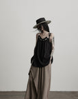DOINDULGE Braided Rope Drawstring Strap Top