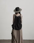 DOINDULGE Braided Rope Drawstring Strap Top