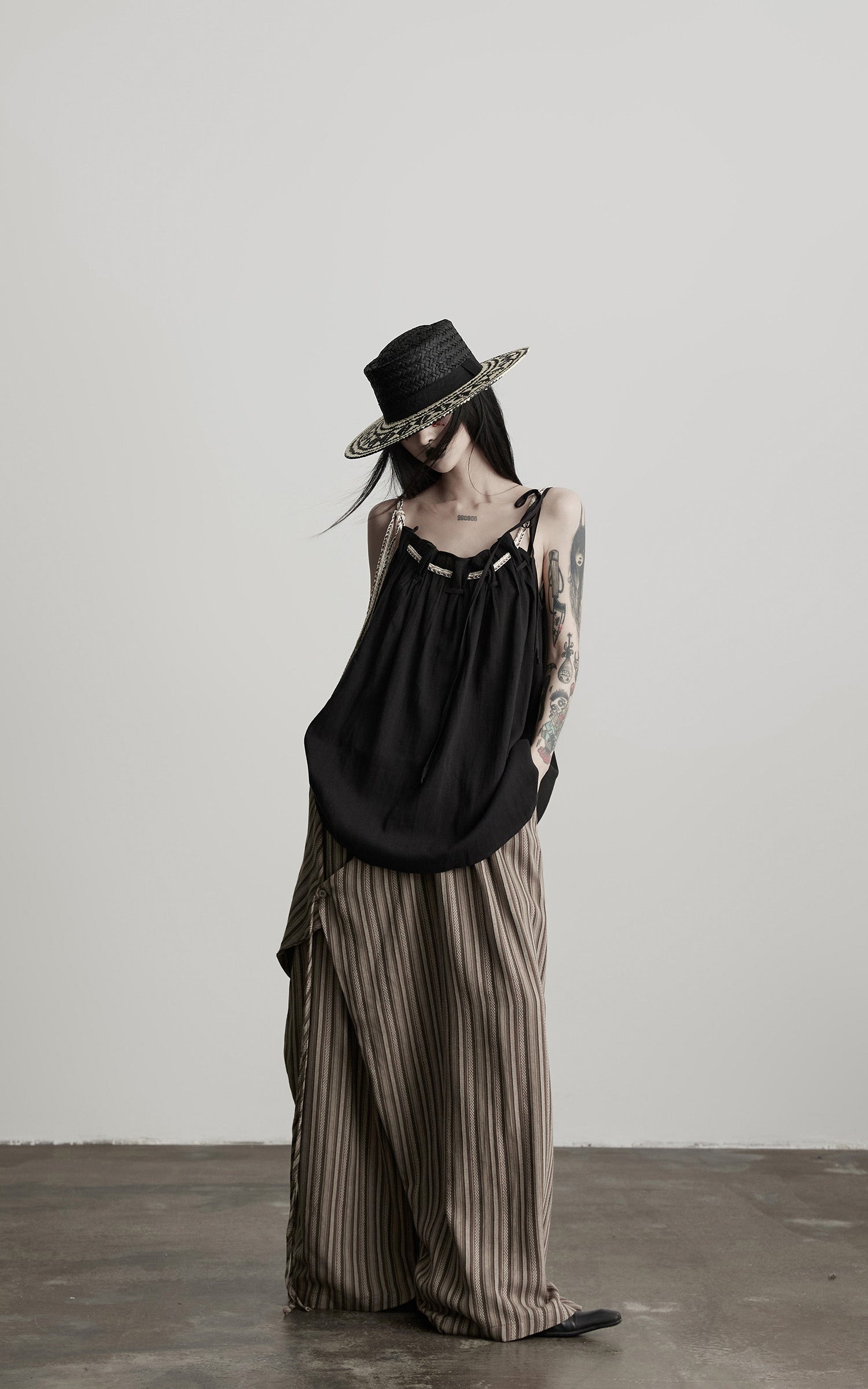 DOINDULGE Braided Rope Drawstring Strap Top