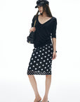 IAMXIAA Off-Shoulder Layered Effect Tee Short Sleeve Casual Loose Fit Top