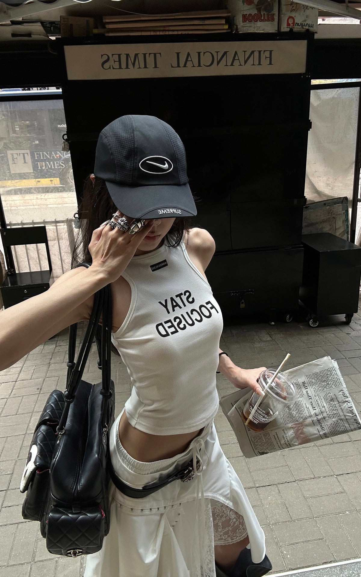 WARDEN EDGE Ribbed Racerback Tank Top with Contrast Lettering – PINKPARKS