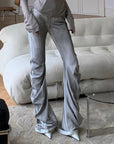 Rase le sol Draped Slouchy Glossed Pants - PINKPARKS