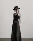 DOINDULGE Structural Wide Leg Trousers with Hidden Contrast Detail