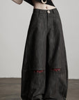 DOINDULGE Structural Wide Leg Trousers with Hidden Contrast Detail