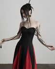 DOINDULGE Braided Strap Crushed Panel Maxi Dress with Lace-Up Back