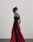 DOINDULGE Braided Strap Crushed Panel Maxi Dress with Lace-Up Back
