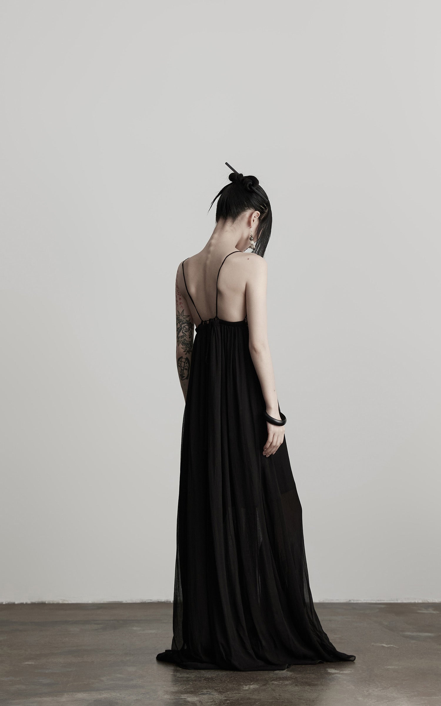 DOINDULGE Black Embroidered Beaded Maxi Dress