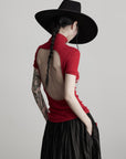 DOINDULGE Black Pleated Skirt Red Button Accents