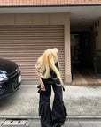 Rase le sol Black Structured Cargo Jumpsuit