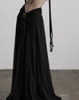 DOINDULGE Draped Maxi Skirt with Medallion