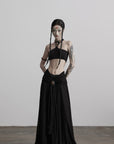 DOINDULGE Draped Maxi Skirt with Medallion