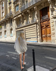 Rase le sol Oversized Embroidered Shirt with Dropped Shoulders and Extended Cuffs