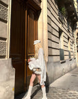 Rase le sol Oversized Embroidered Shirt with Dropped Shoulders and Extended Cuffs
