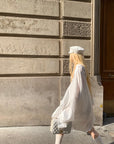 Rase le sol Oversized Embroidered Shirt with Dropped Shoulders and Extended Cuffs