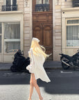 Rase le sol Oversized Embroidered Shirt with Dropped Shoulders and Extended Cuffs