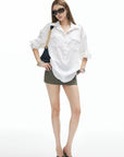 IAMXIAA Utility Tie-Back Oversized Shirt