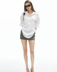 IAMXIAA Utility Tie-Back Oversized Shirt