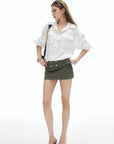 IAMXIAA Utility Tie-Back Oversized Shirt