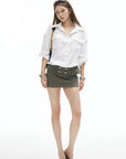 IAMXIAA Military Buttoned Mini Skirt