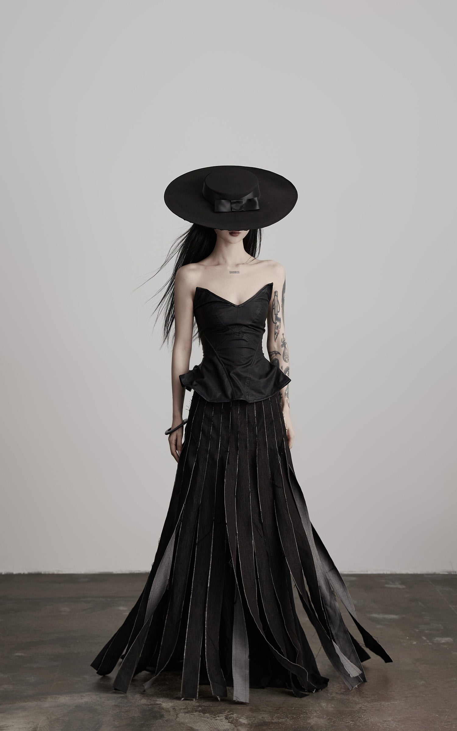 DOINDULGE Leather Corset Tube Top Convertible into Statement Hat