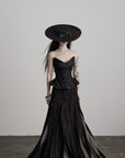 DOINDULGE Leather Corset Tube Top Convertible into Statement Hat