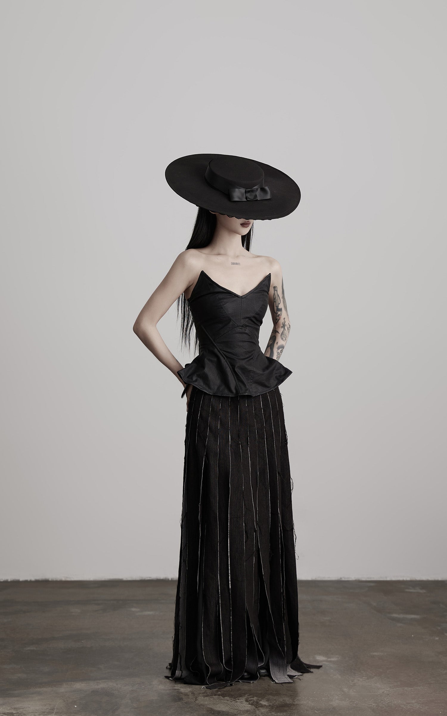 DOINDULGE Leather Corset Tube Top Convertible into Statement Hat