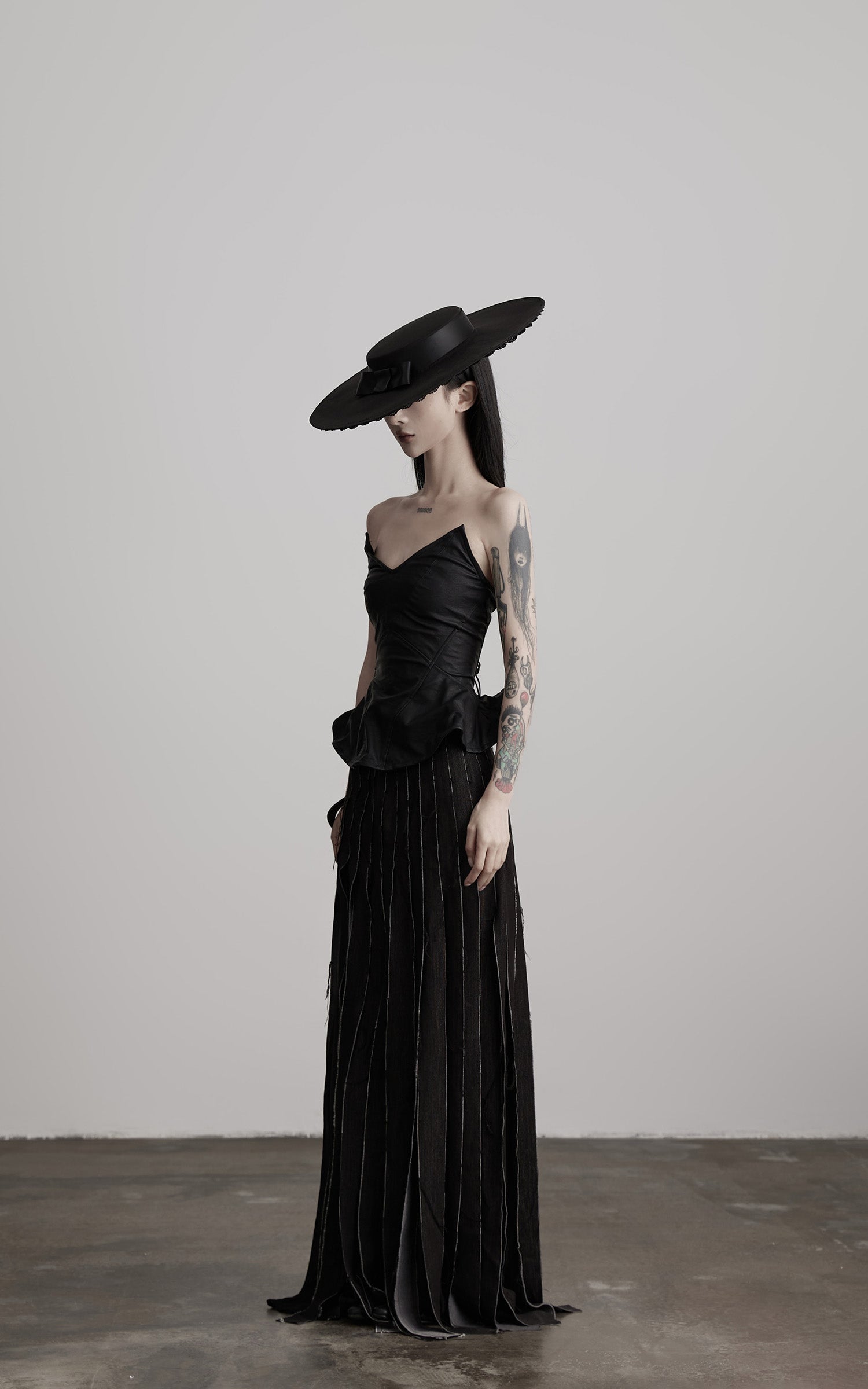 DOINDULGE Leather Corset Tube Top Convertible into Statement Hat