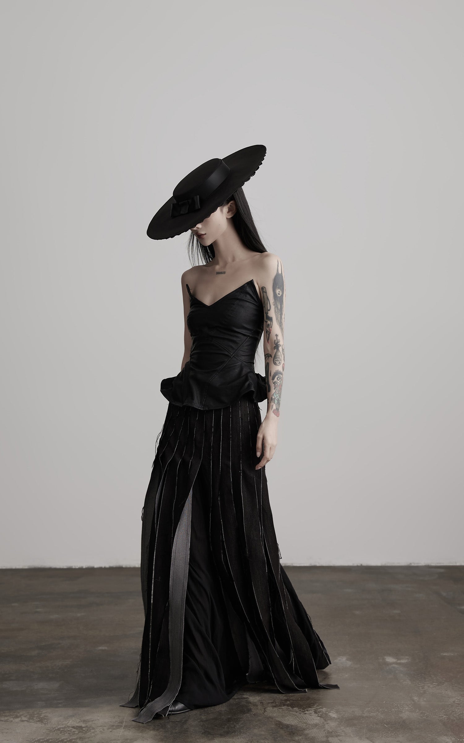 DOINDULGE Leather Corset Tube Top Convertible into Statement Hat