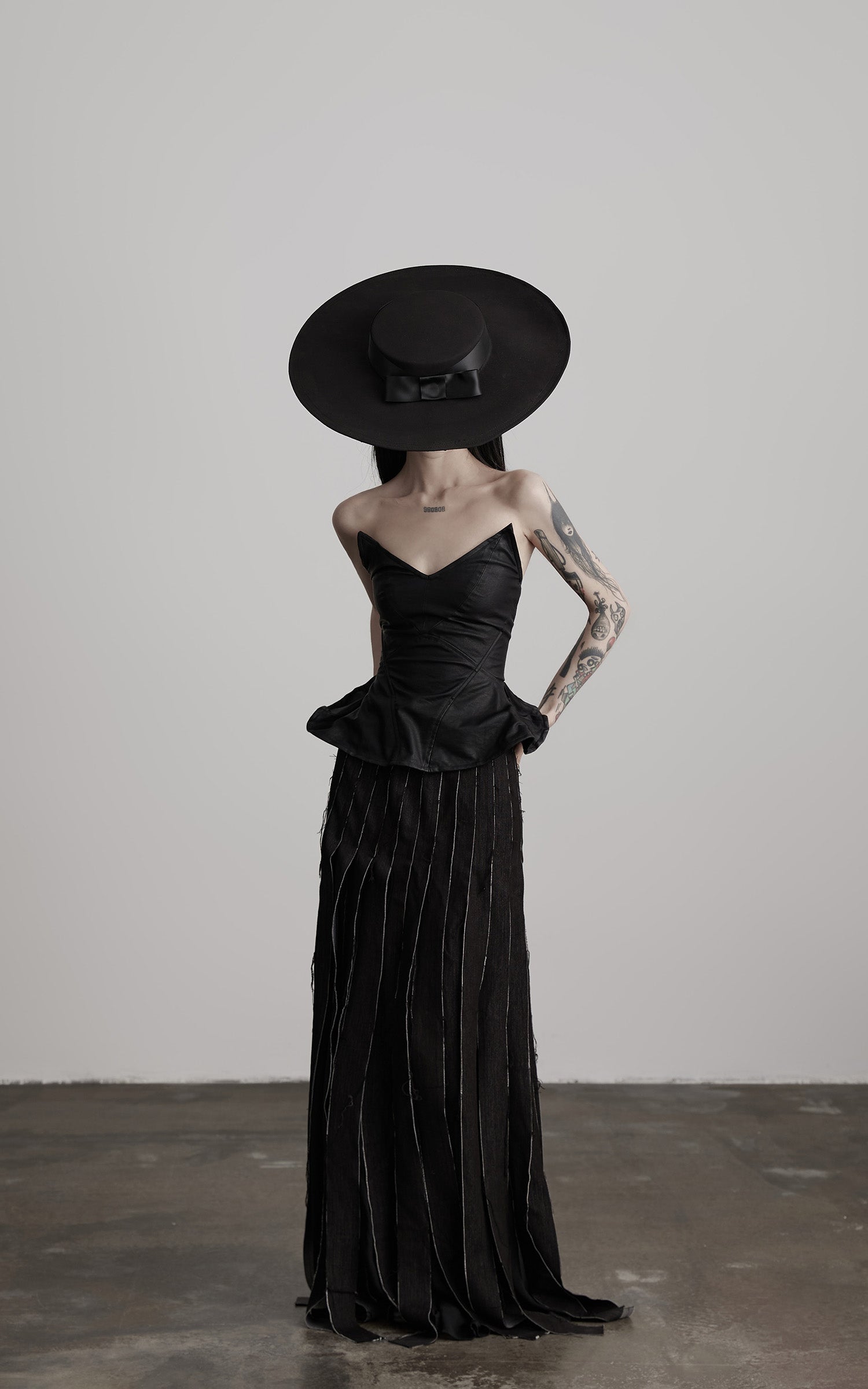 DOINDULGE Leather Corset Tube Top Convertible into Statement Hat