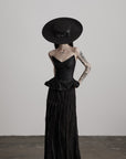 DOINDULGE Leather Corset Tube Top Convertible into Statement Hat