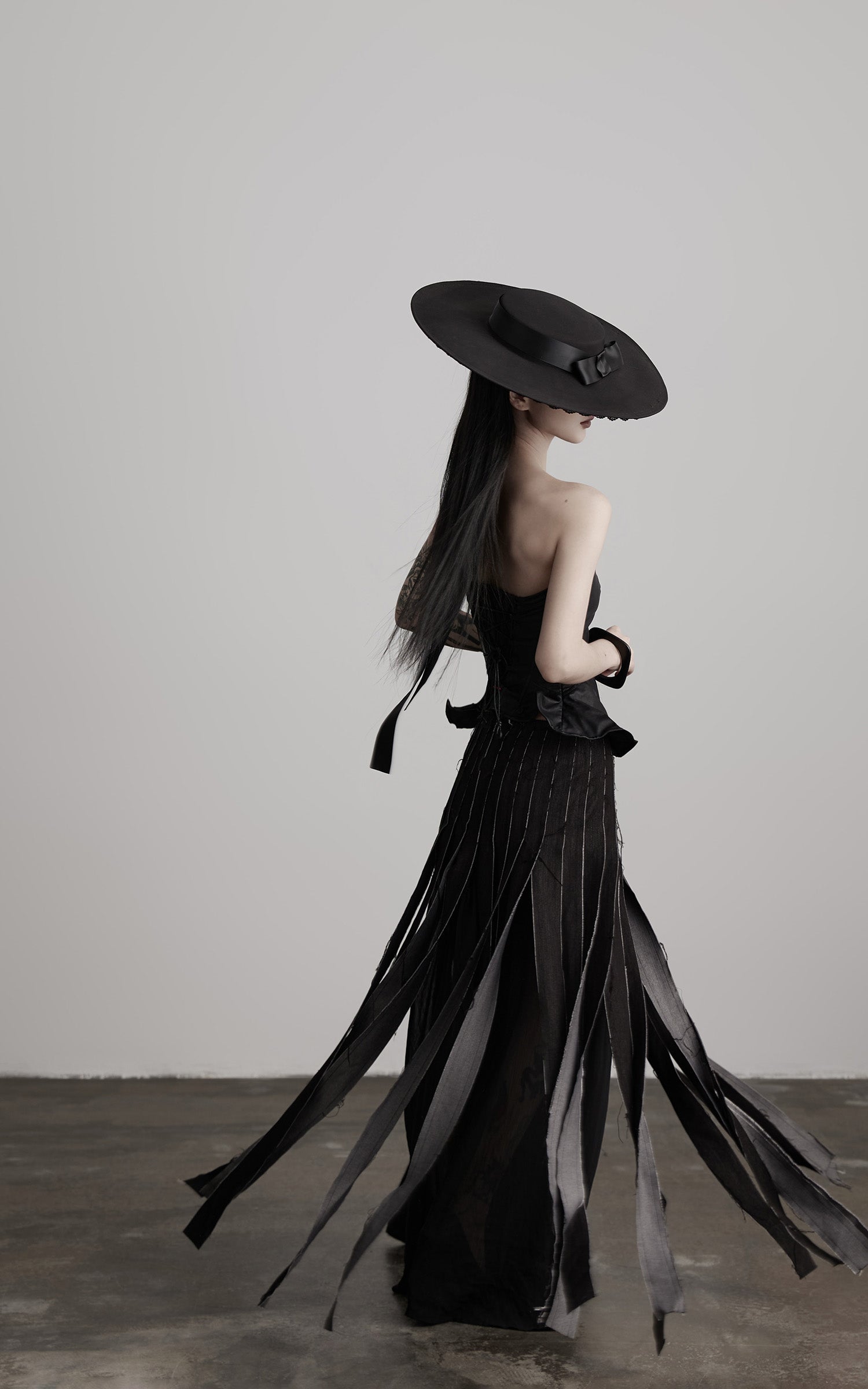 DOINDULGE Leather Corset Tube Top Convertible into Statement Hat