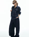 IAMXIAA Plaid Long Sleeve Shirt with Button Down Front and Tie Back Detail