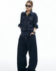 IAMXIAA Plaid Long Sleeve Shirt with Button Down Front and Tie Back Detail
