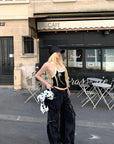Rase le sol Deconstructed Zip-Detailed Wide-Leg Trousers