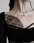 DOINDULGE Cutout Lace Detail Long Sleeve Top