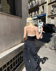 Rase le sol Deconstructed Zip-Detailed Wide-Leg Trousers