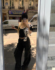 Rase le sol Deconstructed Zip-Detailed Wide-Leg Trousers