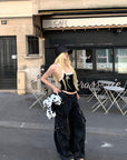 Rase le sol Deconstructed Zip-Detailed Wide-Leg Trousers