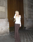 Rase le sol Draped Knit Maxi Skirt with Wrap Detail